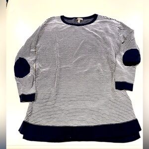 Talbots Navy & White Striped Sweater Size‎ S